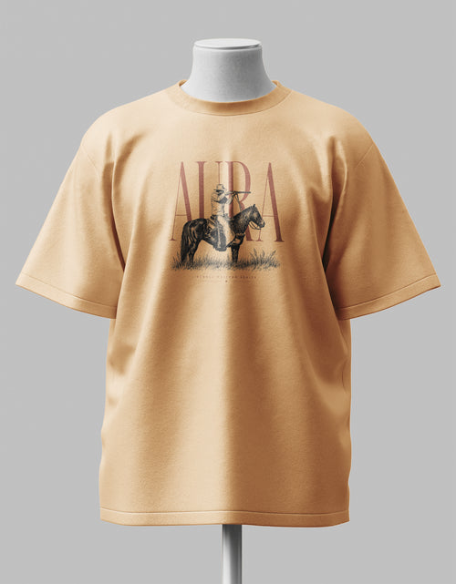 AURA Beige Oversized Tee