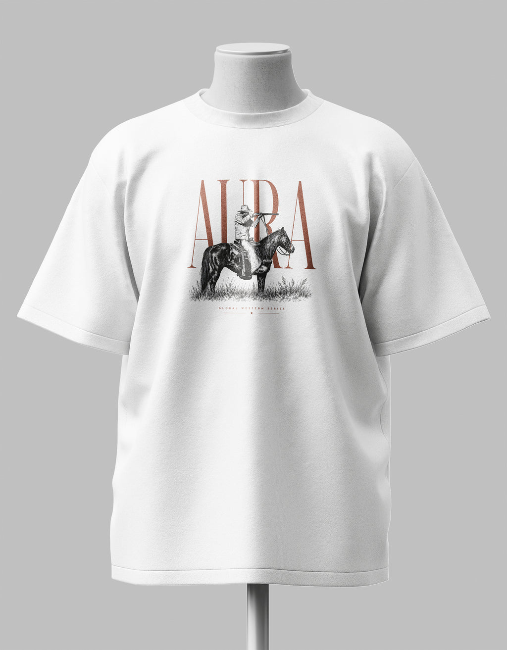 AURA Beige Oversized Tee
