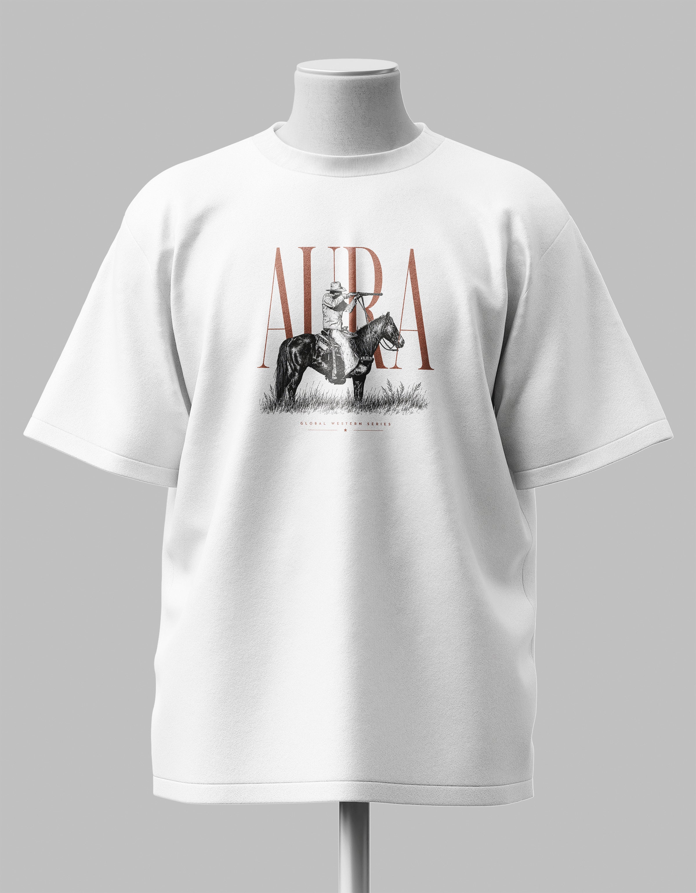 AURA Beige Oversized Tee